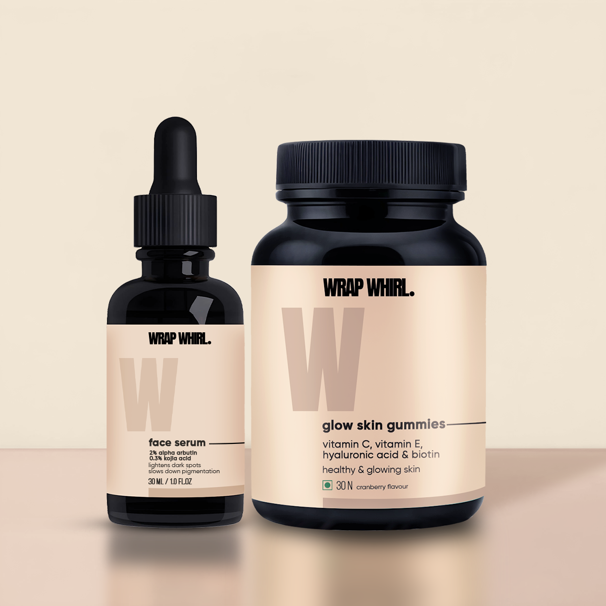Wrap Whirl By GHCAcne Repair Formula: Alpha Arbutin Serum & Vitamin C Gummies with Hyaluronic Acid