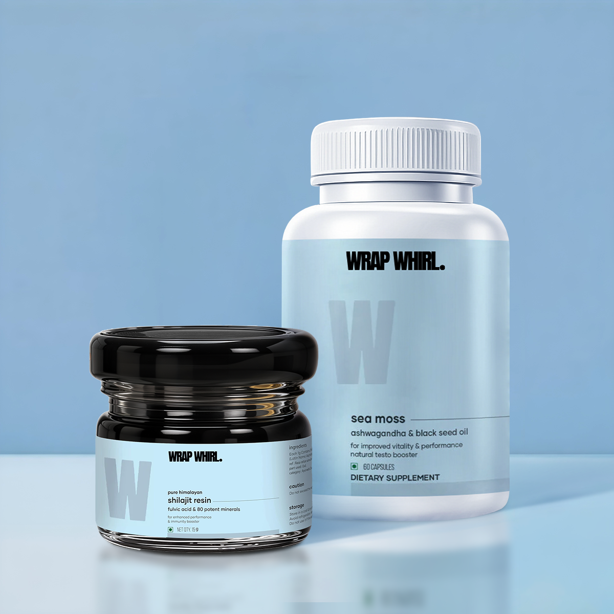 Wrap Whirl By GHCVitality Booster Combo: Pure Himalayan Shilajit Resin & Natural Sea Moss Caps