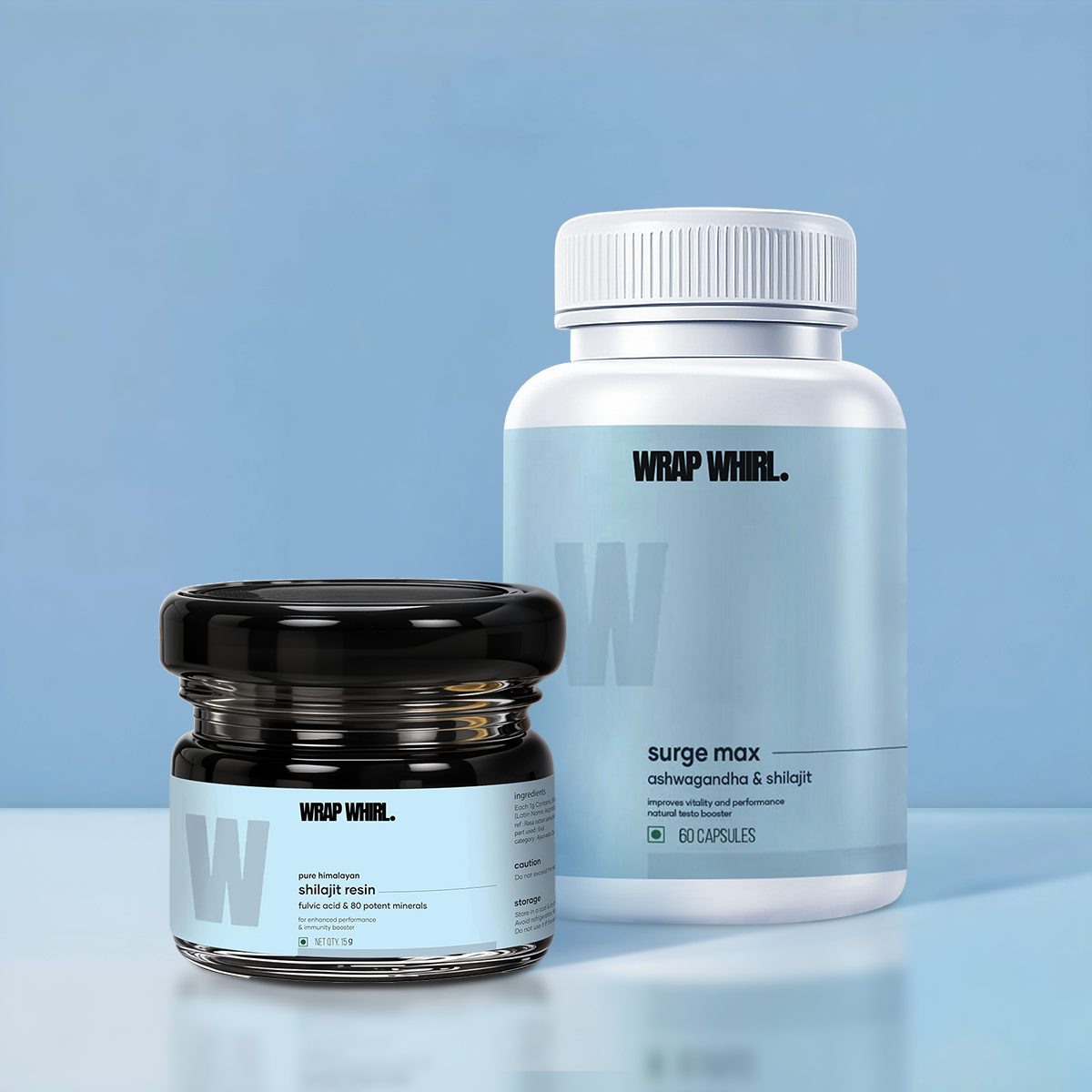 Wrap Whirl By GHCPerformance Combo: Pure Himalayan Shilajit Resin & Natural Ashwagandha Capsules