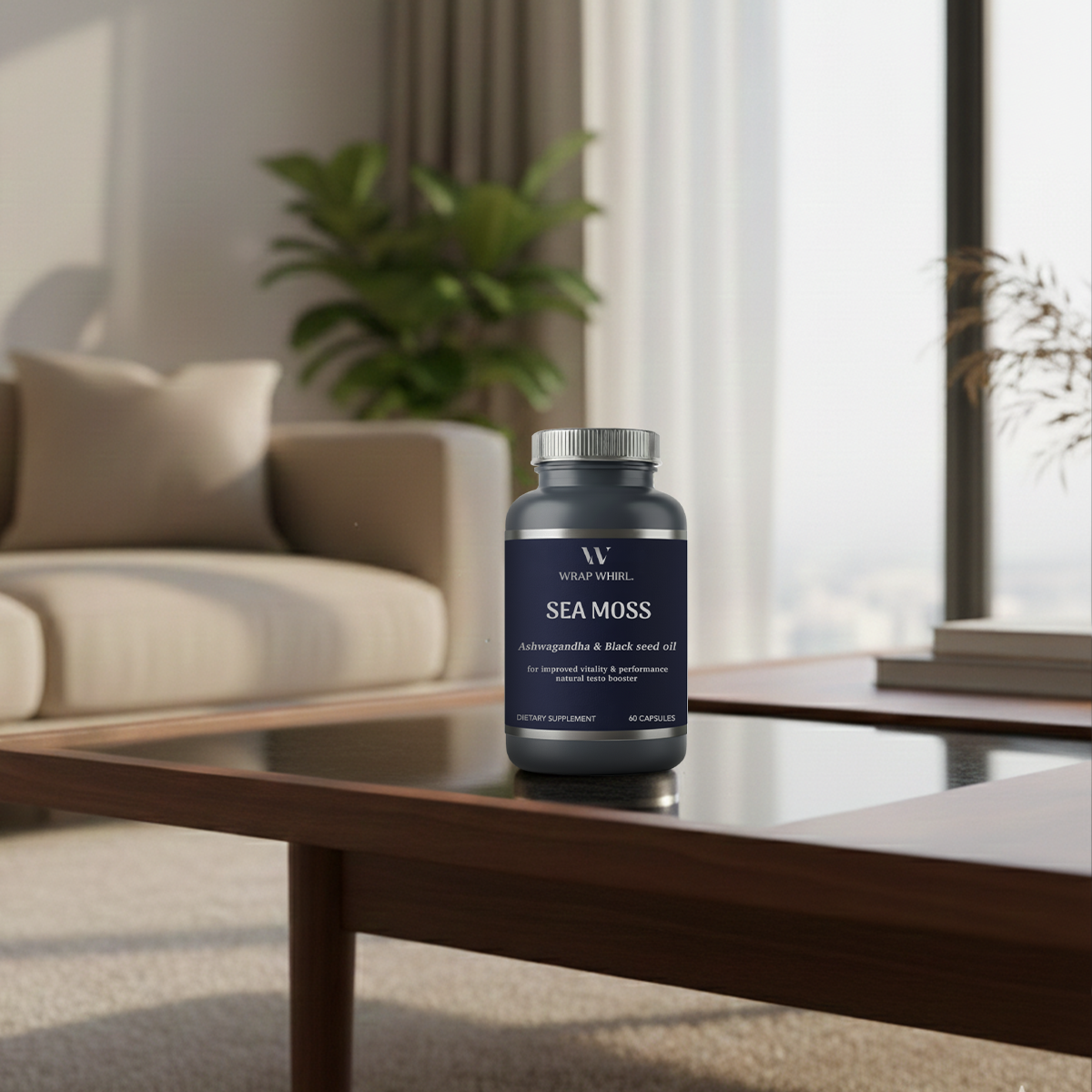 Wrap Whirl By GHC Natural Sea Moss Caps: Powered with Ashwagandha, Black Seed, & Vitamin D3