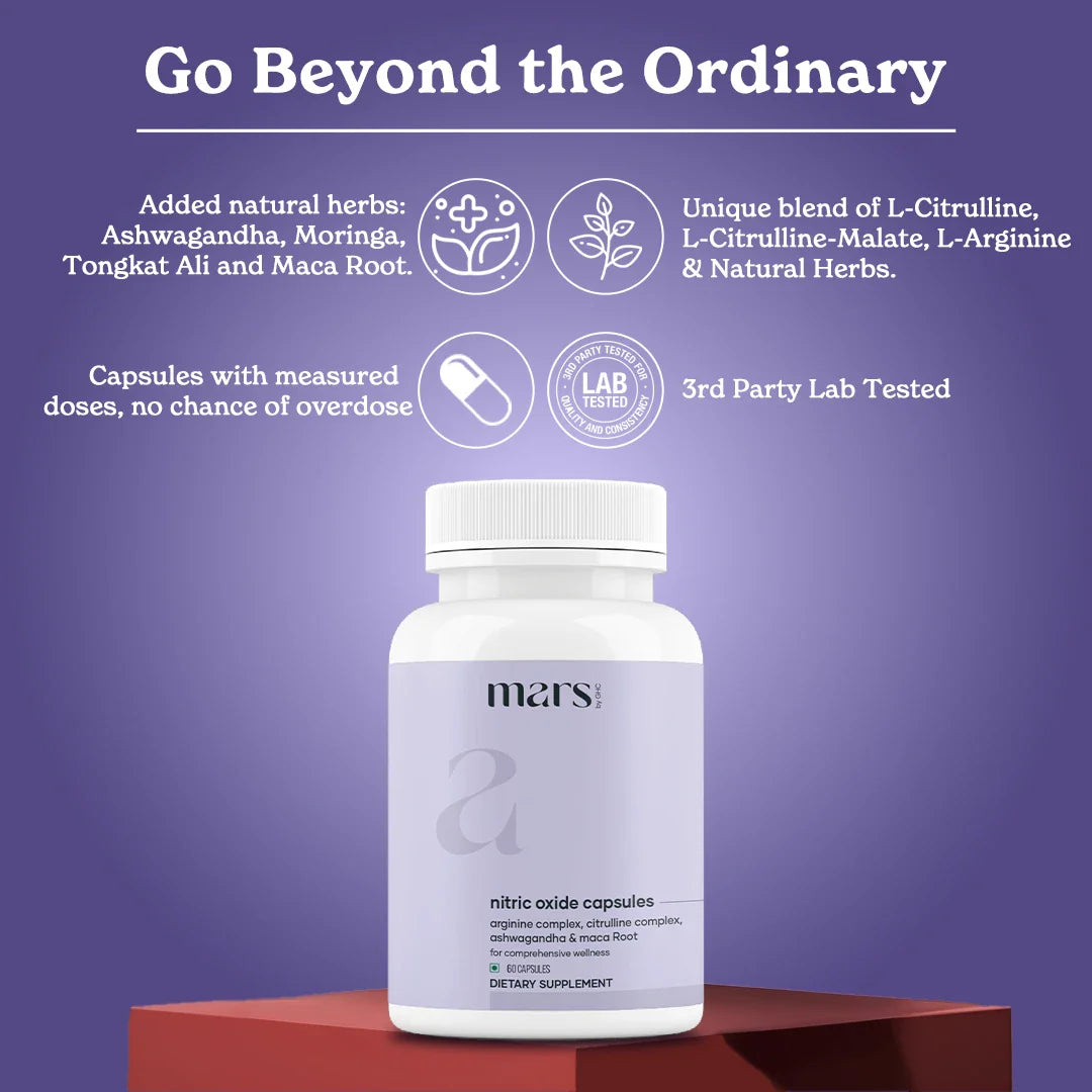Mars Nitro Boost+ - Pure Himalayan Shilajit Gold Resin & Nitric Oxide Capsules