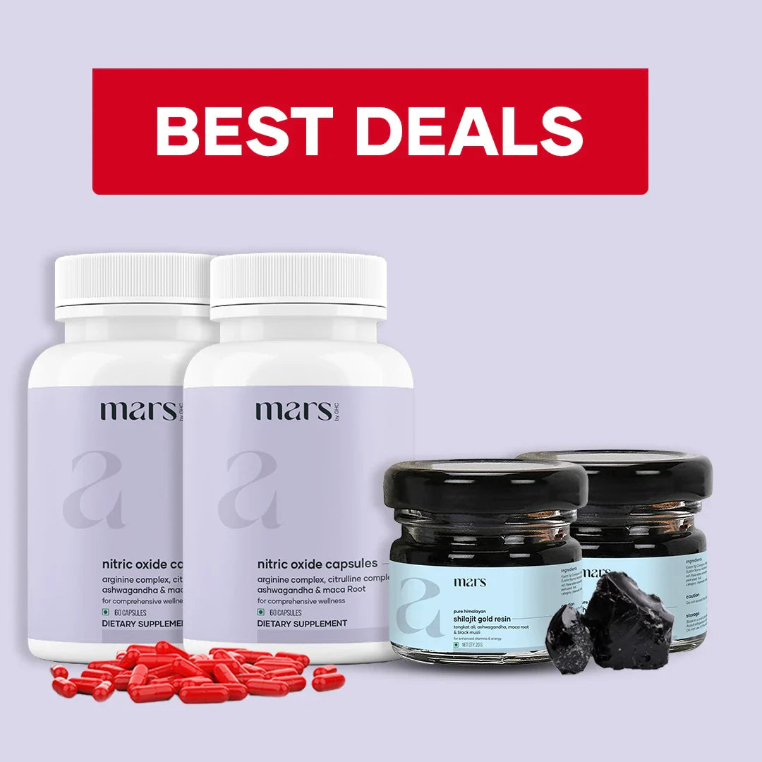 Mars Nitro Boost+ - Pure Himalayan Shilajit Gold Resin & Nitric Oxide Capsules