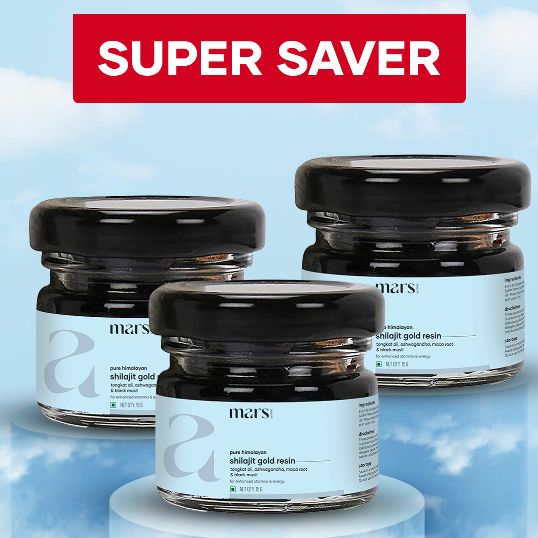 Mars Pure Himalayan Shilajit Gold Resin: Powered with Ashwagandha, Maca Root & Black Musli