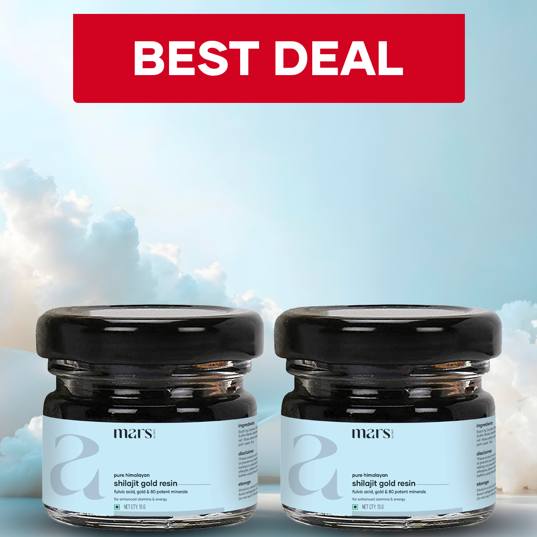 Mars Pure Himalayan Shilajit Gold Resin: Powered with Ashwagandha, Maca Root & Black Musli