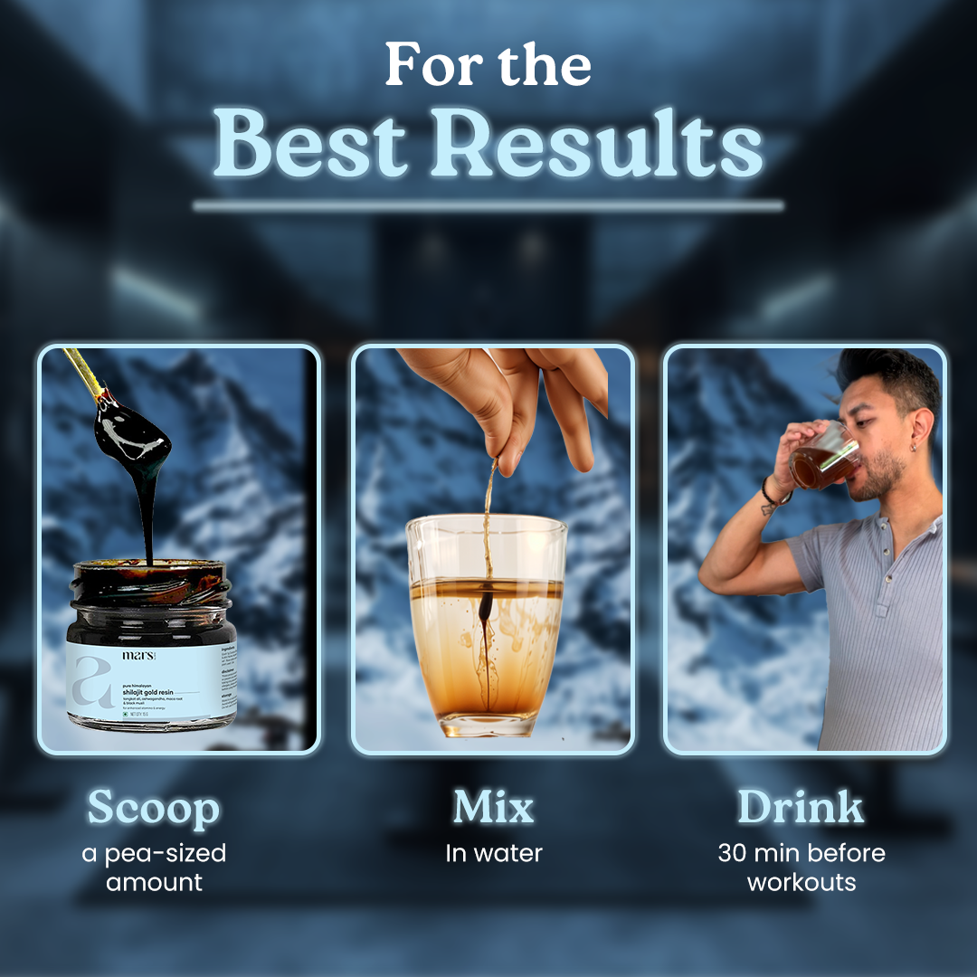Mars Pure Himalayan Shilajit Gold Resin: Powered with Ashwagandha, Maca Root & Black Musli