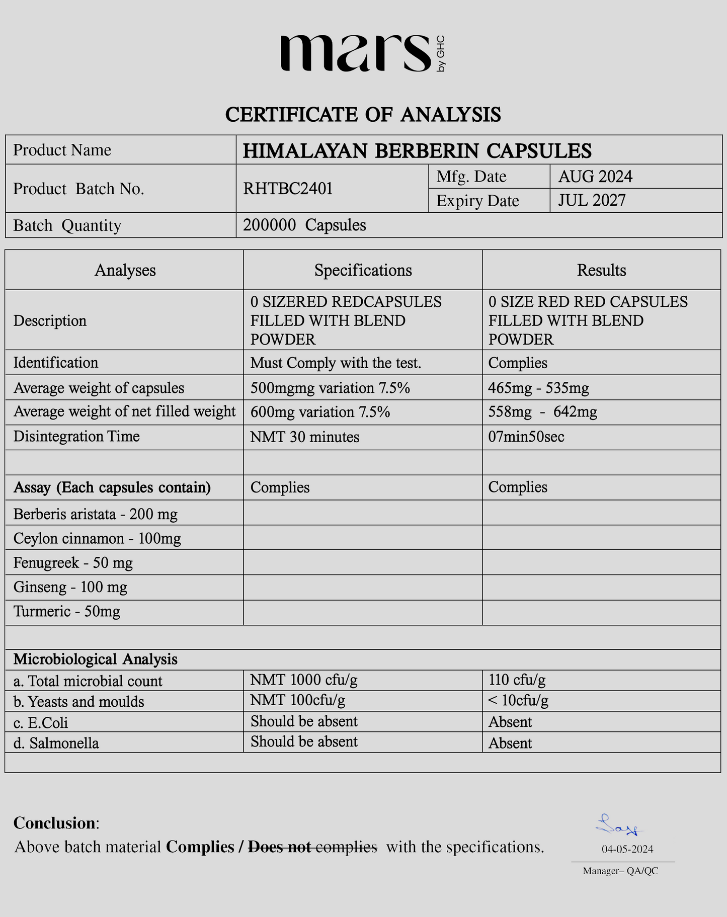 Mars Himalayan Berberine Capsules: Harnessing the Power of the Himalayas