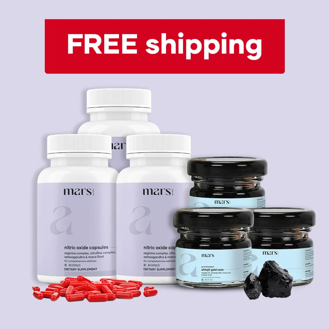 Mars Nitro Boost+ - Pure Himalayan Shilajit Gold Resin & Nitric Oxide Capsules