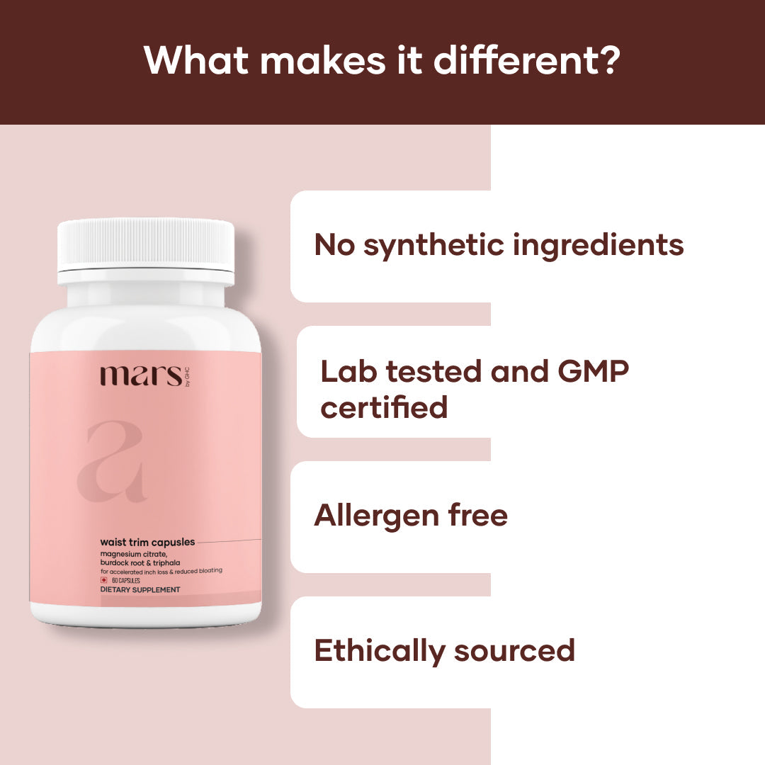 Mars Waist Trim Capsules : Powered With Magnesium Citrate, Bentonite Clay & Triphala