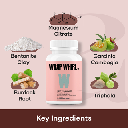 Wrap Whirl Waist Trim Capsules : Powered With Magnesium Citrate, Bentonite Clay & Triphala