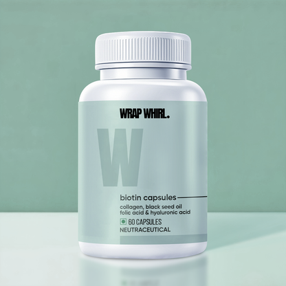 Wrap Whirl Hair Growth Capsules: Powered with Biotin, Collagen, Black Seed Oil & Folic Acid