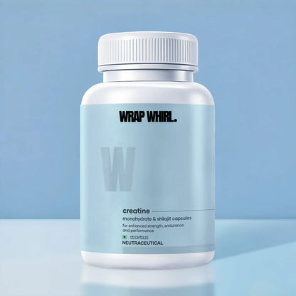 Wrapwhirl Micronized Creatine Monohydrate Caps: Powered with Shilajit (120 N)