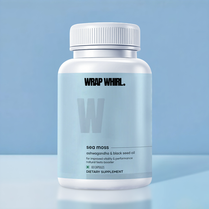 Wrap Whirl Natural Sea Moss Caps: Powered with Ashwagandha, Black Seed, & Vitamin D3