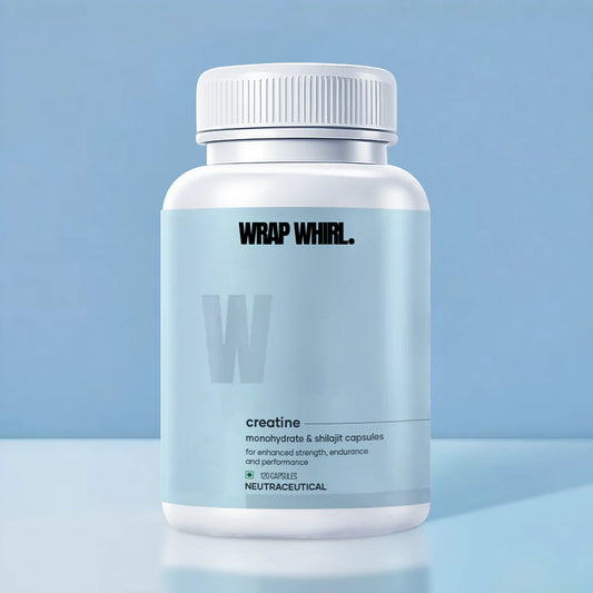 Wrap Whirl Micronized Creatine Monohydrate Caps: Powered with Shilajit (120 N)