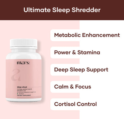 Mars Sleep Shred Capsules Powered With Conjugated Linoleic Acid (CLA),L-Carnitine Tartrate, Ashwagandha Root Extract & Melatonin
