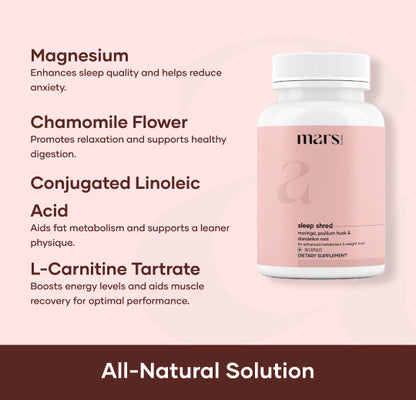 Mars Sleep Shred Capsules Powered With Conjugated Linoleic Acid (CLA),L-Carnitine Tartrate, Ashwagandha Root Extract & Melatonin
