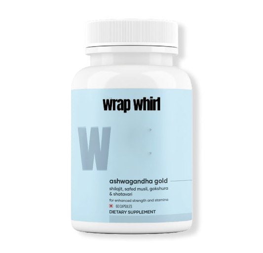Wrap Whirl Ashwagandha Gold – Energy, Strength, and Endurance Formula Powered with Shilajit & Gokshura