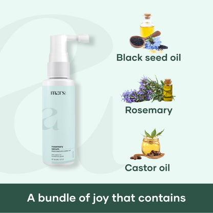 Mars Rosemary Hair Growth Serum : Powered With Black Seed Oil, Castor Oil & Redensyl