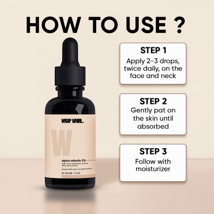 Wrap Whirl 2% Alpha Arbutin Serum: With Kojic Acid, Hyaluronic Acid & Aloe Vera Extract