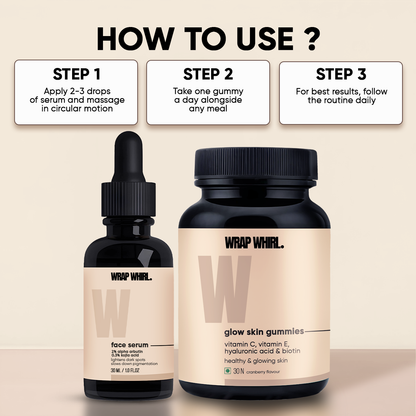 Acne Repair Formula: Alpha Arbutin Serum & Vitamin C Gummies with Hyaluronic Acid