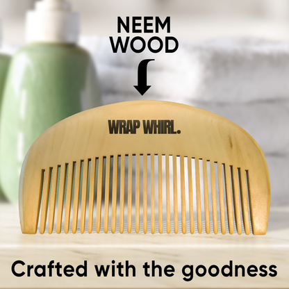 Wooden Beard Comb | Made With Neem Wood | Better Beard Shape | Pocket Size | Dandruff control Itch free beard