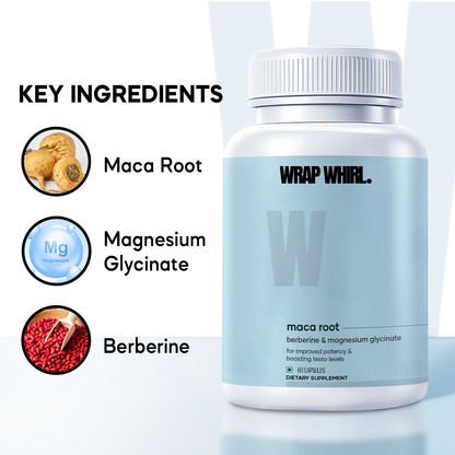 Wrap Whirl Maca Root Caps (Ginseng): Powered With Magnesium & Berberine