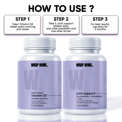 Joint Pain Relief Combo - Powered with Glucosamine, MSM, Vitamin D3 Formula