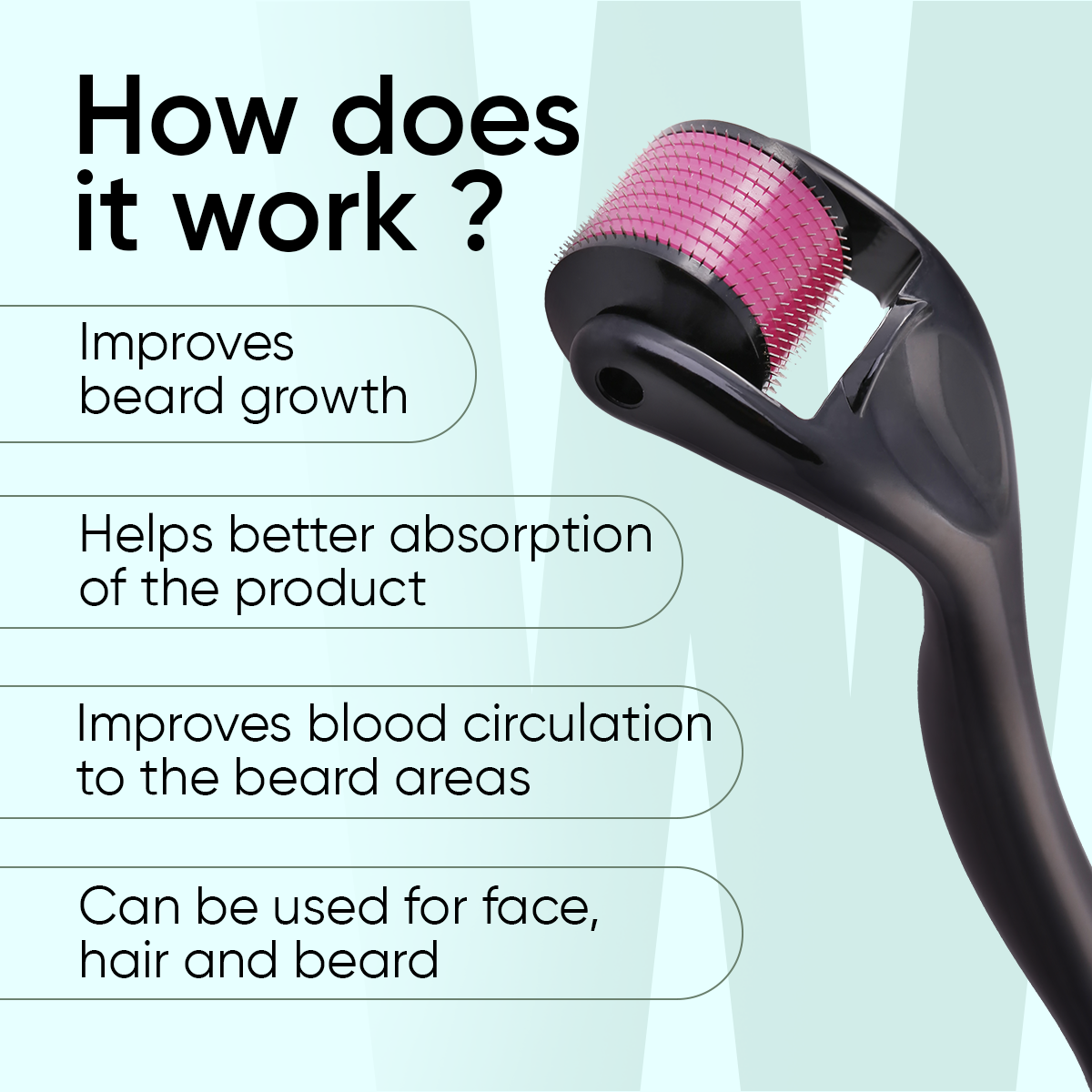 Derma Roller for beard (0.5 mm) | Derma Roller for beard growth | Beard Roller