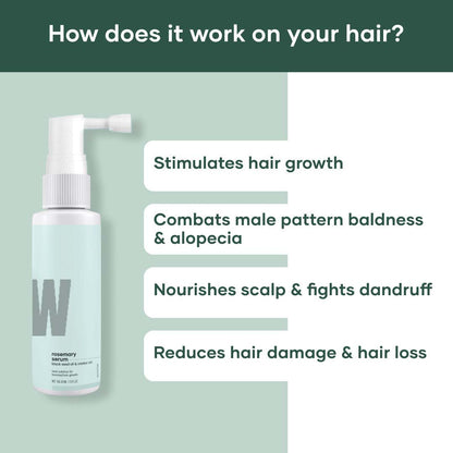 Wrap Whirl Rosemary Hair Growth Serum : Powered With Black Seed Oil, Castor Oil & Redensyl