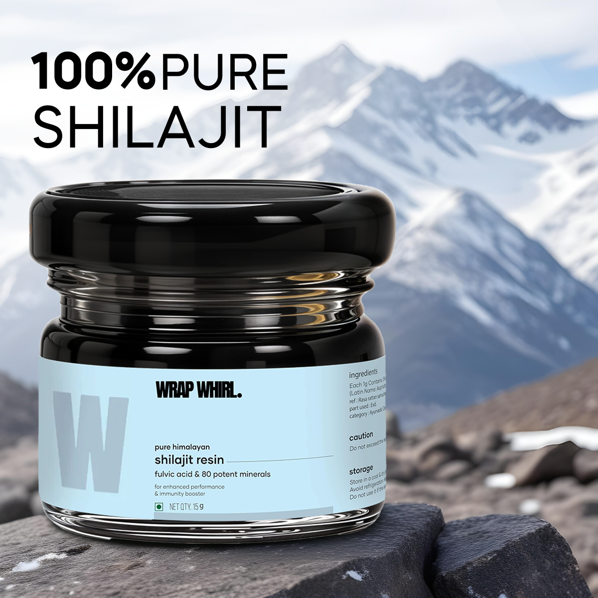 Wrap Whirl Pure Himalayan Shilajit (Resin) - 15g