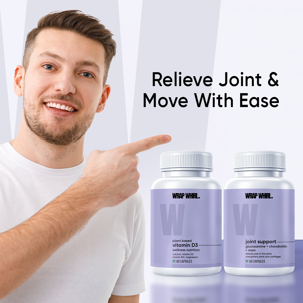 Joint Pain Relief Combo - Powered with Glucosamine, MSM, Vitamin D3 Formula