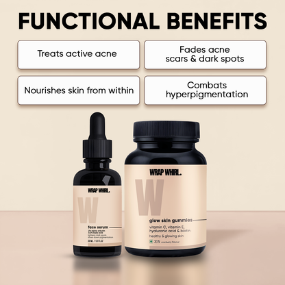 Acne Repair Formula: Alpha Arbutin Serum & Vitamin C Gummies with Hyaluronic Acid