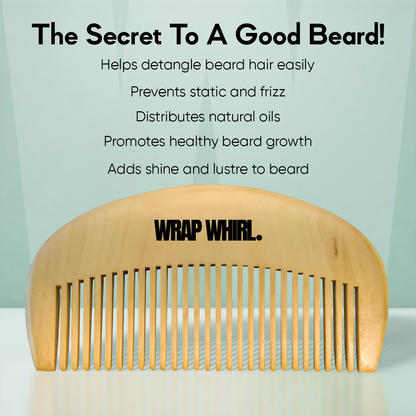 Wooden Beard Comb | Made With Neem Wood | Better Beard Shape | Pocket Size | Dandruff control Itch free beard