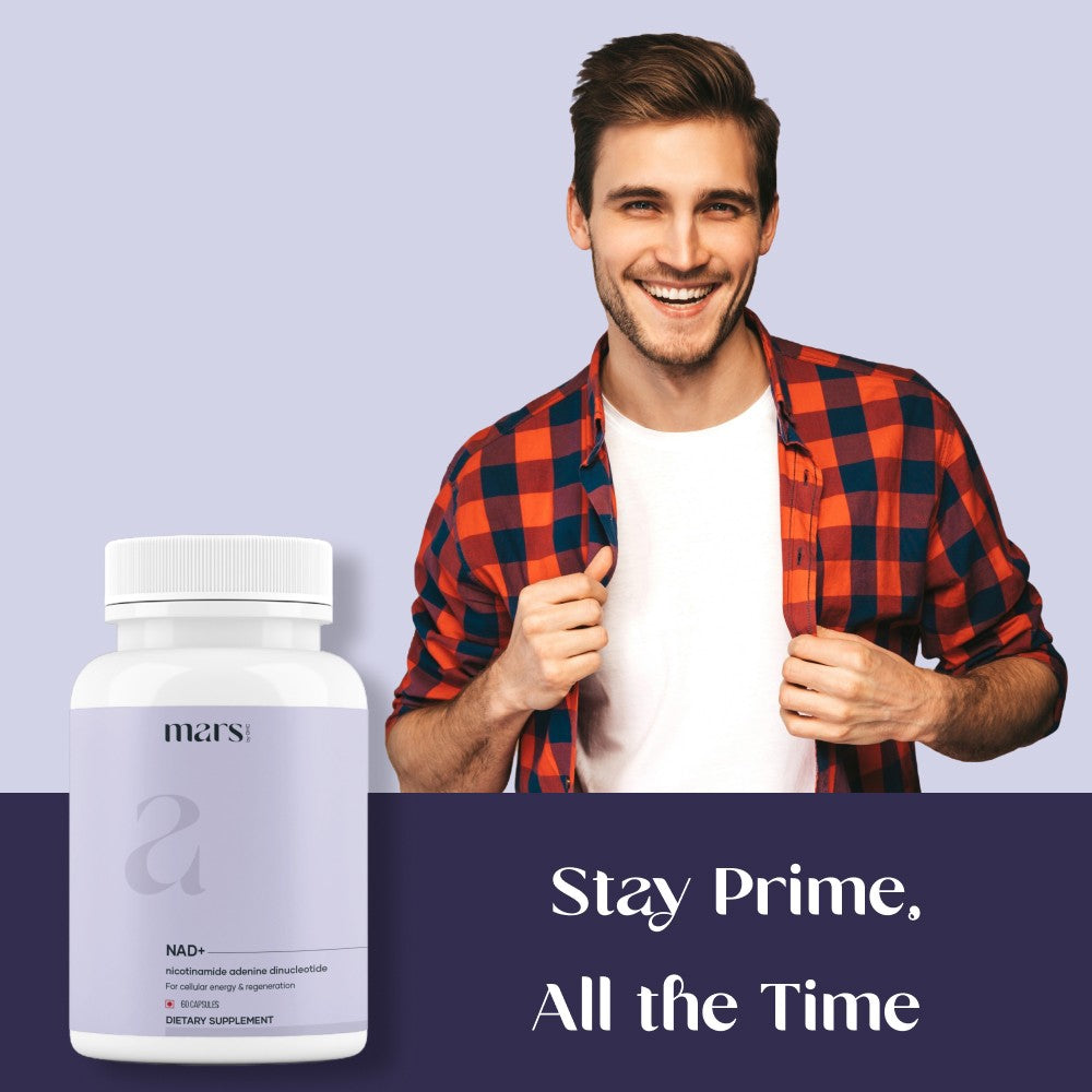 Mars NAD+ Capsules with NR & Vitamin B3 – Cellular Energy, Brain Health & Resilience Support (60N)