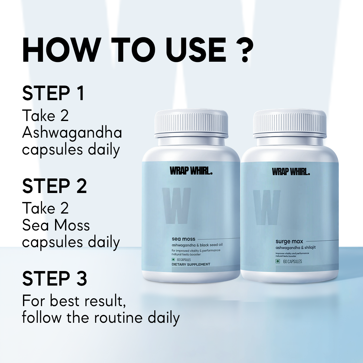 Power Surge Combo: Natural Ashwagandha & Natural Sea Moss Capsules