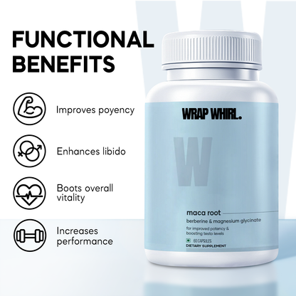 Wrap Whirl Maca Root Caps (Ginseng): Powered With Magnesium & Berberine