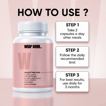 Wrap Whirl Weight Loss Max: Desarrollado con L-Carnitina, Garcinia Cambogia y Guggul