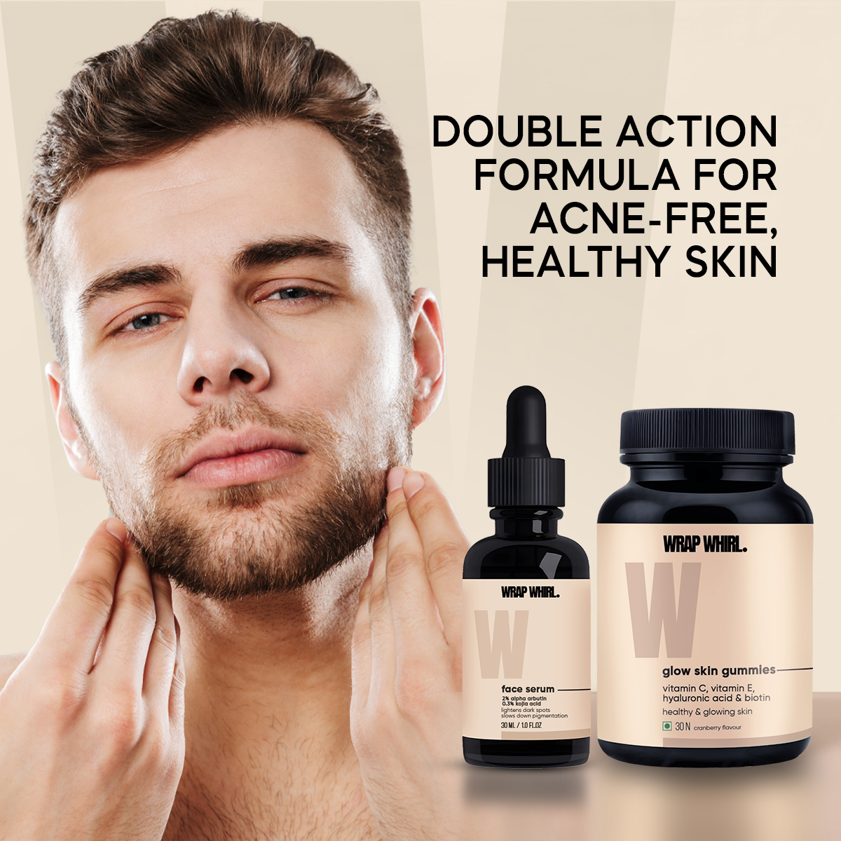 Acne Repair Formula: Alpha Arbutin Serum & Vitamin C Gummies with Hyaluronic Acid