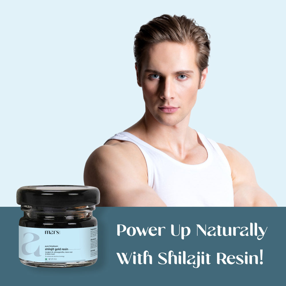 Mars Pure Himalayan Shilajit Gold Resin: Powered with Ashwagandha, Maca Root & Black Musli