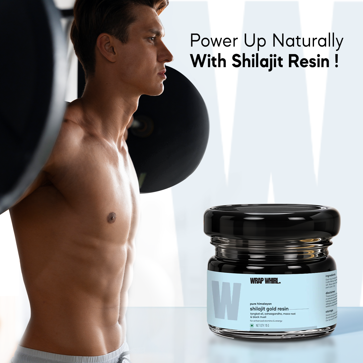 Wrap Whirl Pure Himalayan Shilajit Gold Resin: Powered with Ashwagandha, Maca Root & Black Musli