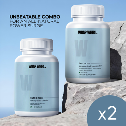 Power Surge Combo: Natural Ashwagandha & Natural Sea Moss Capsules