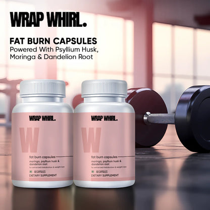 Wrap Whirl Fat Burn Capsules: Powered With Psyllium Husk, Moringa & Dandelion Root