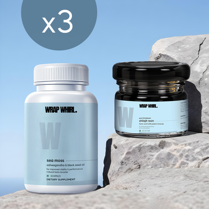 Vitality Booster Combo: Pure Himalayan Shilajit Resin & Natural Sea Moss Caps