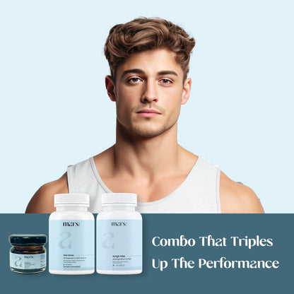 Performance Plus Combo: Pure Himalayan Shilajit Resin, Natural Ashwagandha Caps & Natural Sea Moss Caps