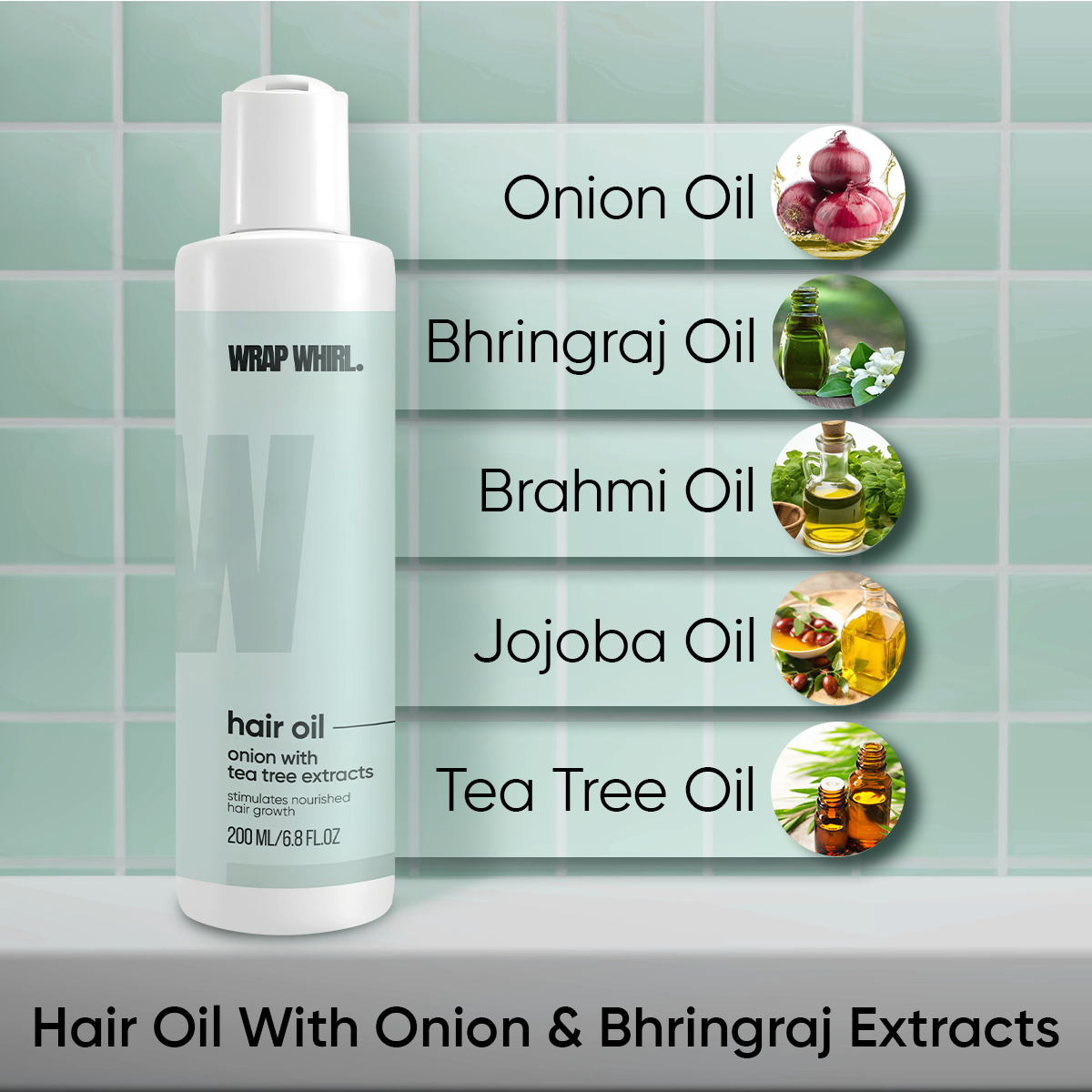 Onion Hair Oil for Long, Healthy & Strong Hair (1 Month Pack)