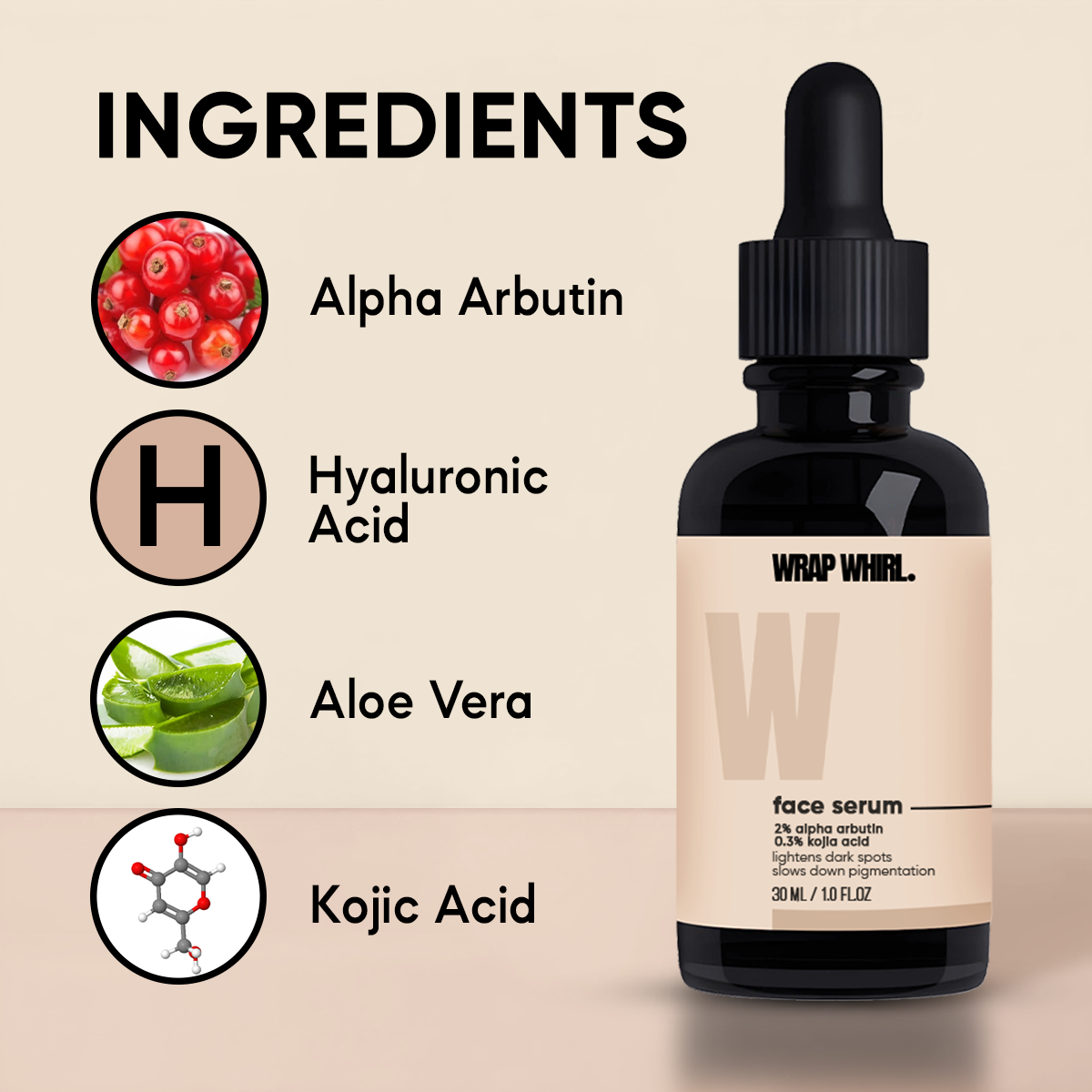 Acne Repair Formula: Alpha Arbutin Serum & Vitamin C Gummies with Hyaluronic Acid