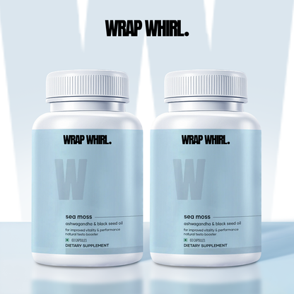 Wrap Whirl Natural Sea Moss Caps: Powered with Ashwagandha, Black Seed, & Vitamin D3