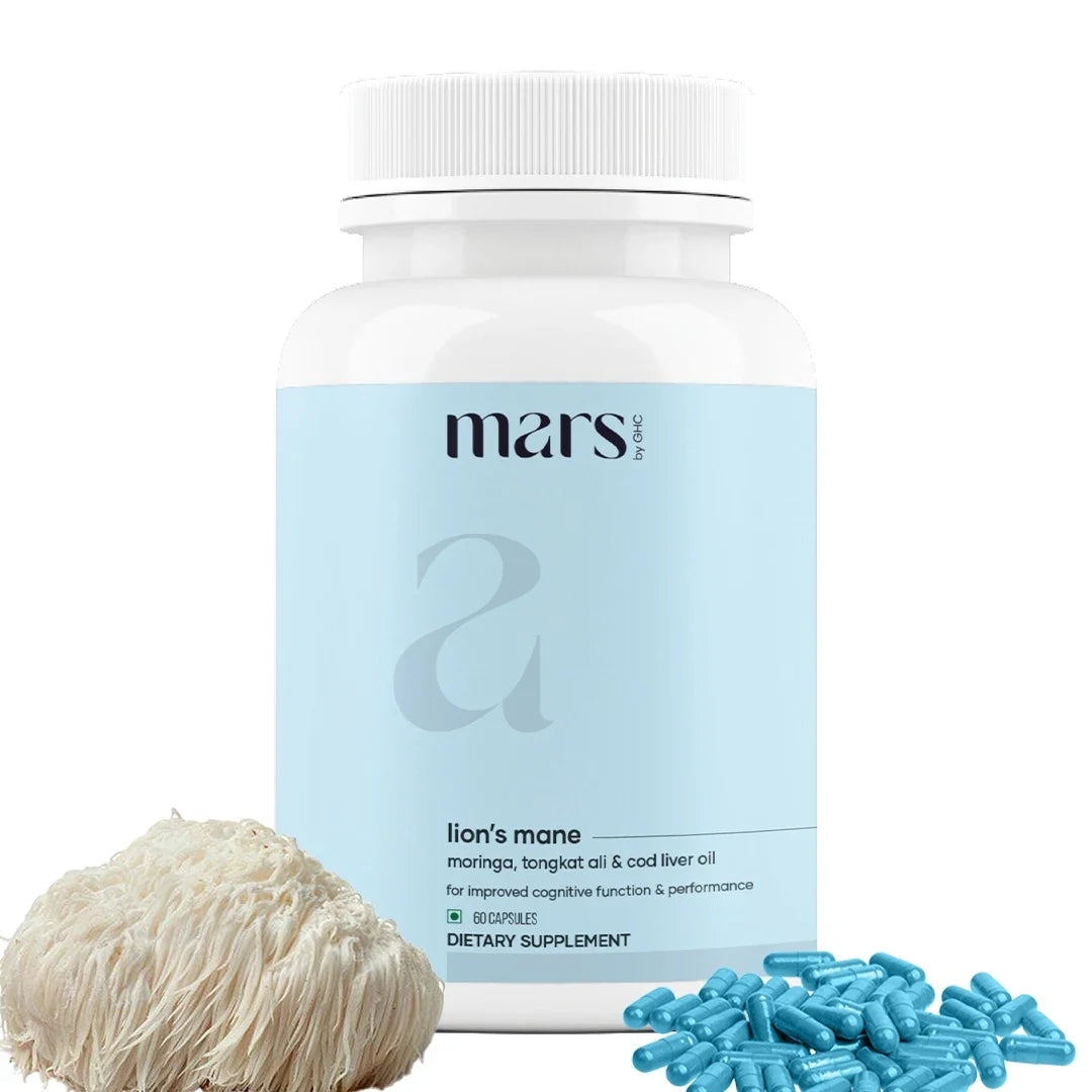 Wrap Whirl Pure Lion's Mane Caps: Powered with Moringa, Tongkat Ali & Cod Liver Oil (60 N)