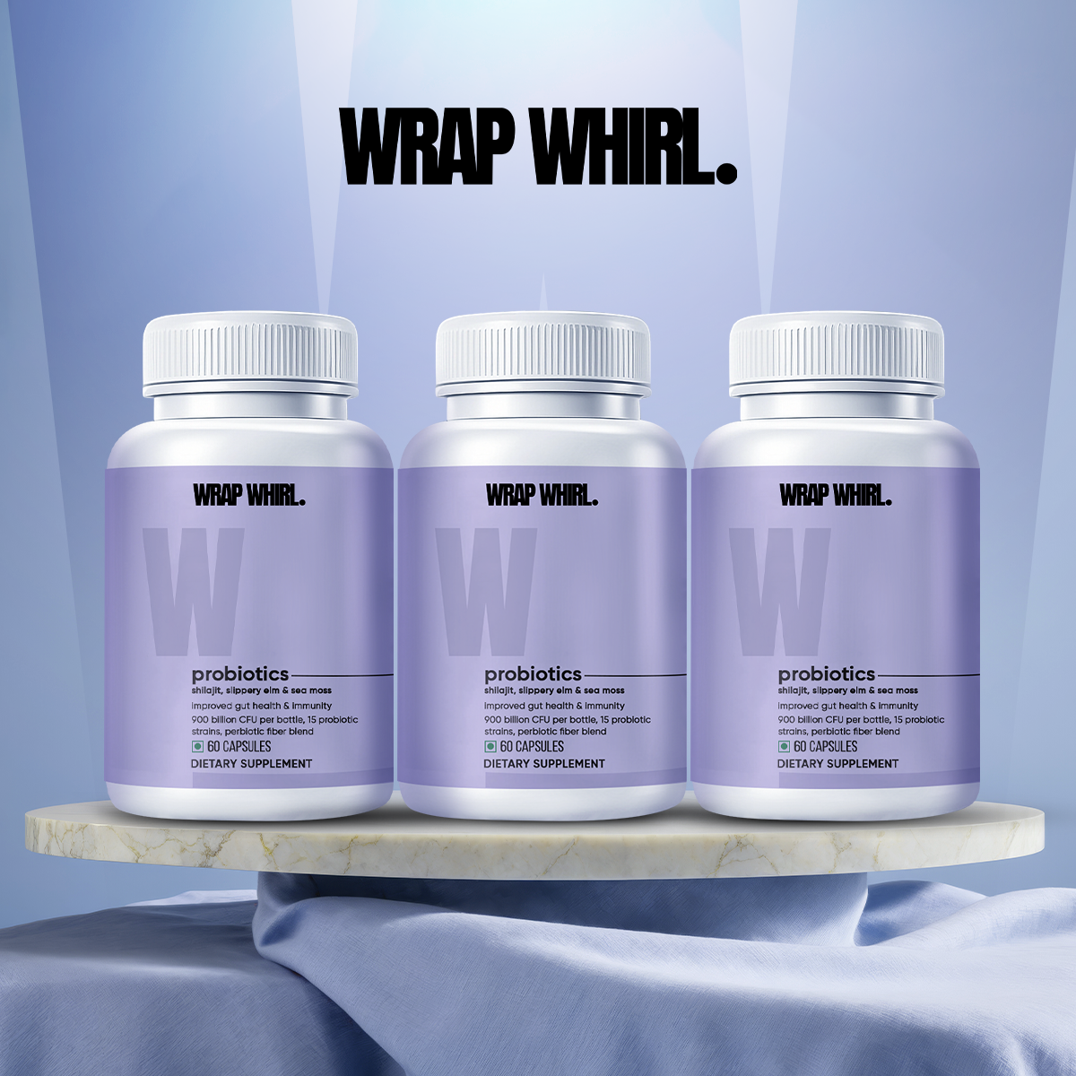 Wrap Whirl Probiotics for Men: Powered with Shilajit, Sea Moss & Slippery Elm