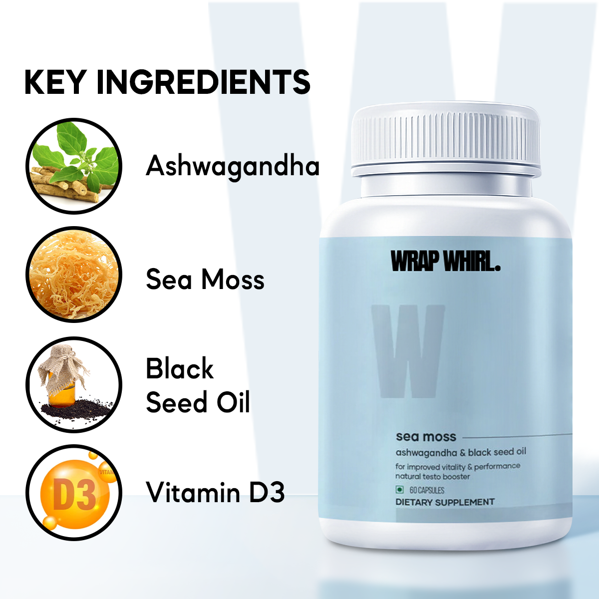 Power Surge Combo: Natural Ashwagandha & Natural Sea Moss Capsules