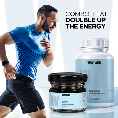 Performance Combo: Pure Himalayan Shilajit Resin & Natural Ashwagandha Capsules